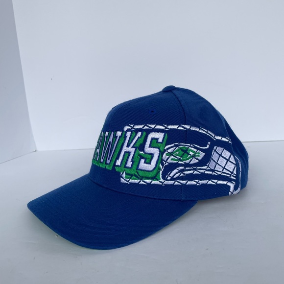 Vtg 90s Seattle Seahawks Sports Specialties Laser Shadow Pro Line Snapback Hat - Picture 2 of 9